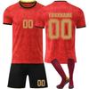 DIY Fußballtrikot-Set für Erwachsene und Kinder Dreiteiliges Set inklusive Kurzarmshirt Shorts und Langen Socken Geeignet für Training und Spiele