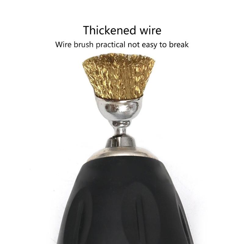 10pcs Copper Wire Wheel Brushes 3mm Mandrel For Precisions Cleaning And Rusts Removal For Metalwork And DIY Projects