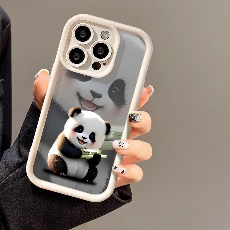 Cartoon Cute Panda Phone Case For IPhone 17 Air 16 Pro Max 15 14 13 12 11 Plus Protective Shockproof Funda Soft Trendy Cover