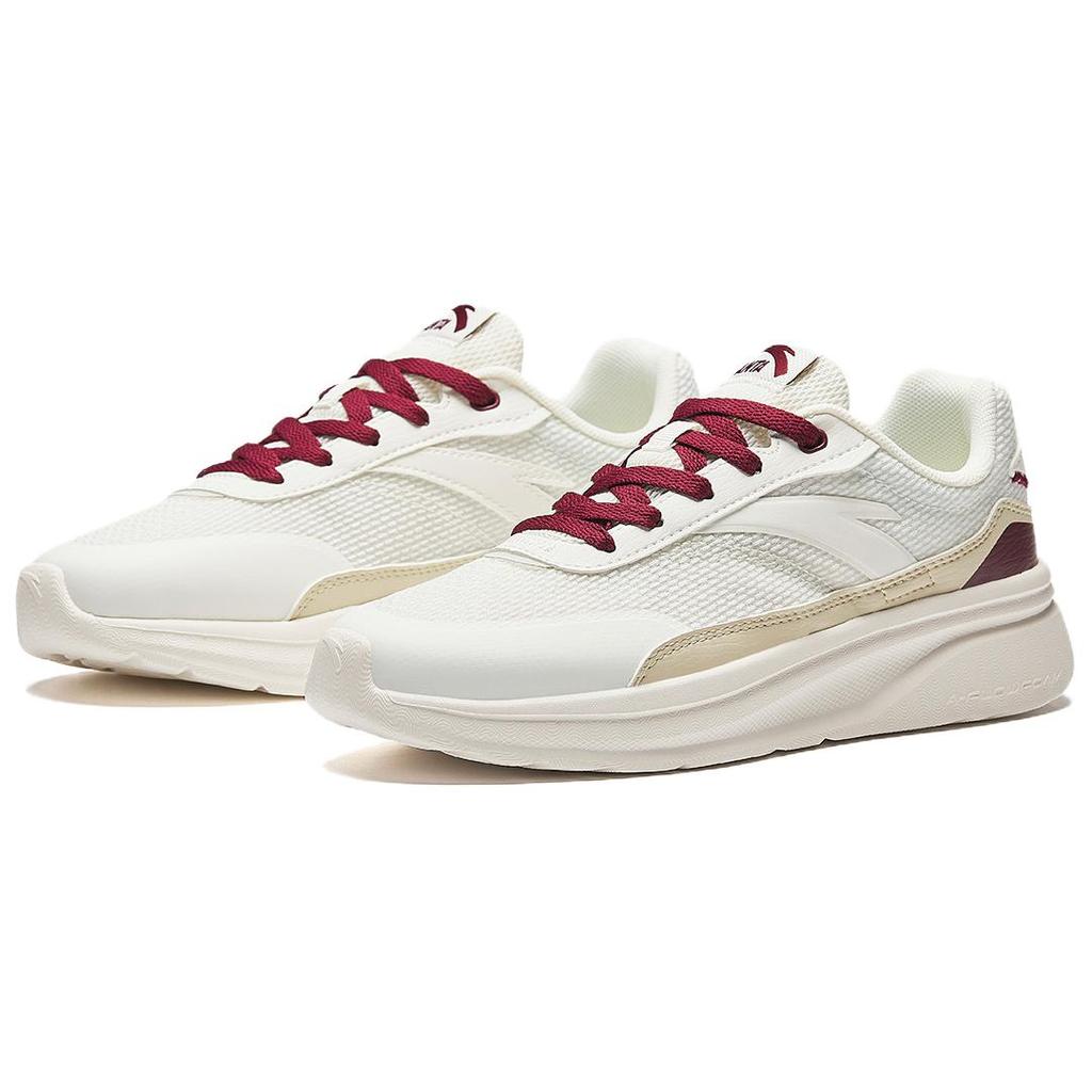 Anta Walker GZ Simple Comfortable Non-Slip Wear-Resistant Low-Top Casual Shoes Women Sneaker White Red 122438816S-1