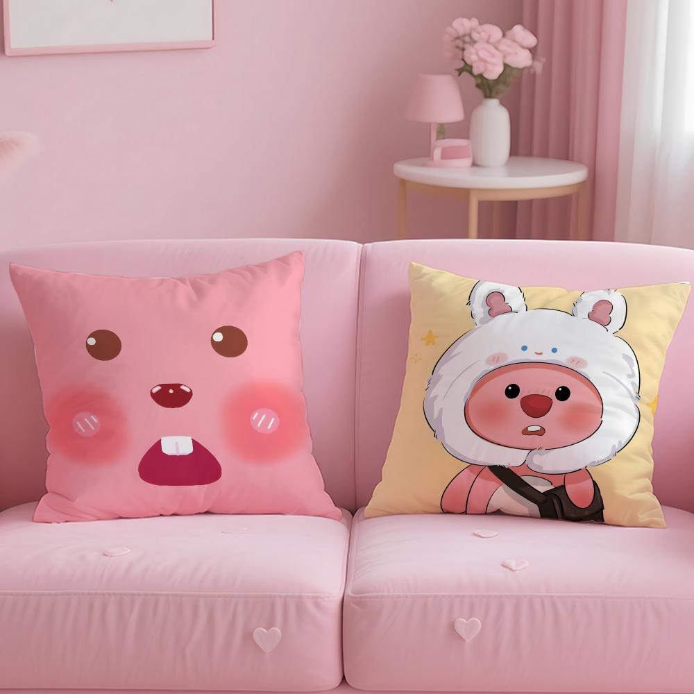 cute L-loppyS Cushion Cover Comfortable Reversible Pillow Cover Ideal for Car Sofa Bedroom & Beyond