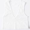 Women Ribbed Knit Sleeveless Racerback Crop Tank Top