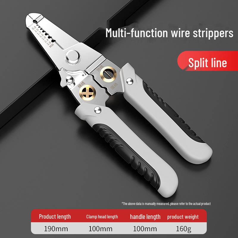 Electrician's Wire Stripping Pliers with Crimping and Cutting Functions