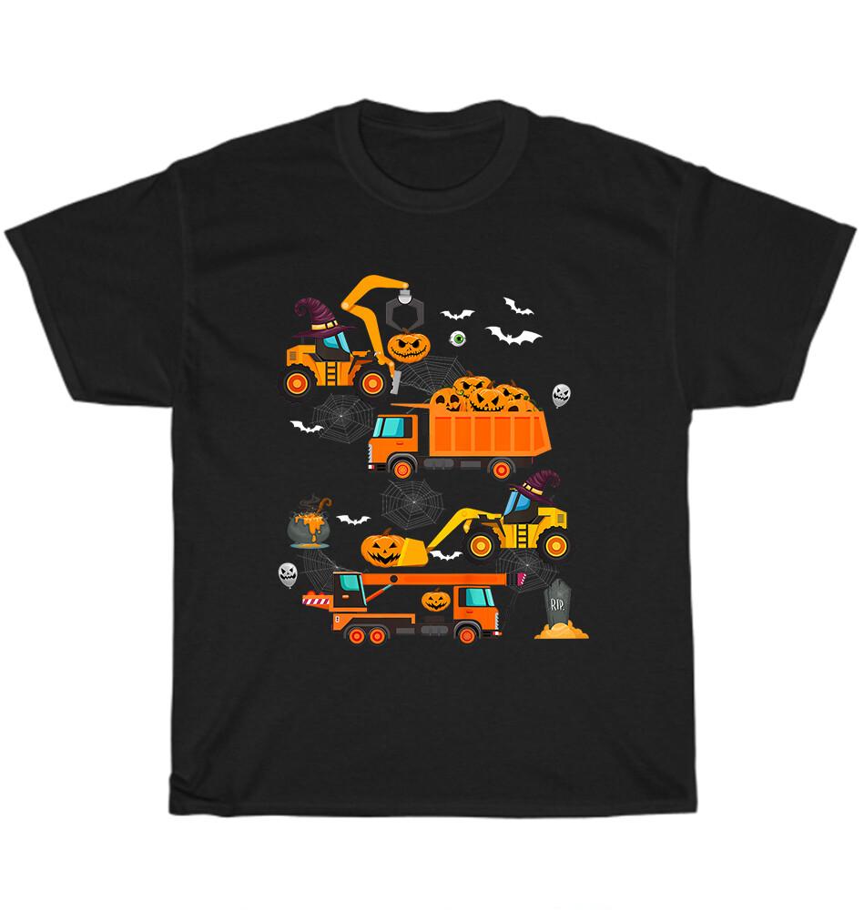 Halloween Costume Construction Vehicle Crane Truck Pumpkin T-Shirt Unisex Gift 3XL