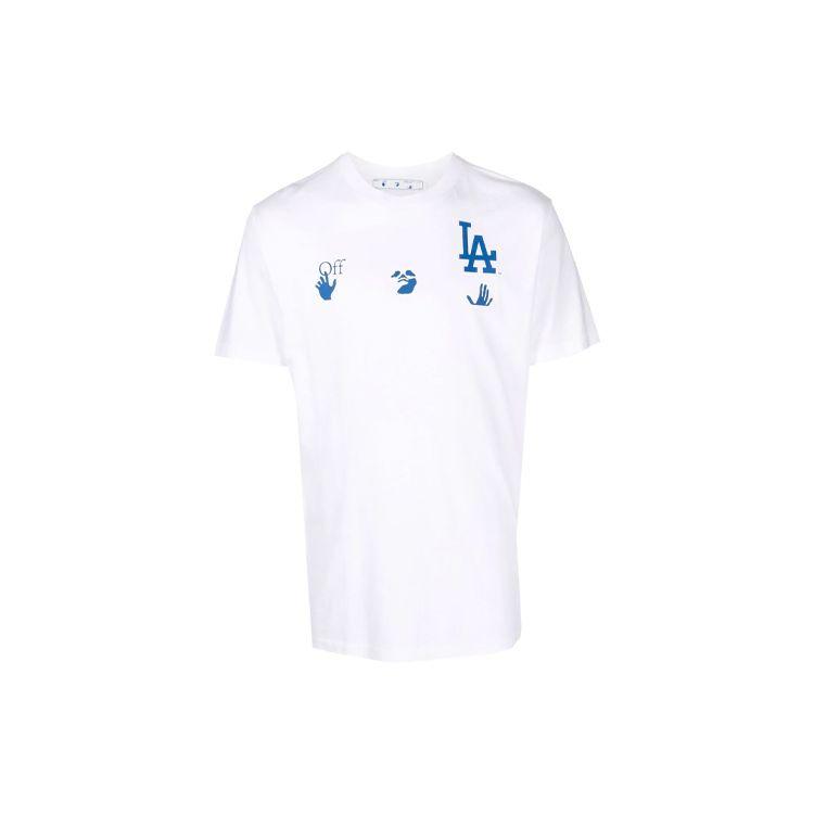 

Off-White x MLB Los Angeles Dodgers Tee Cream/Blue Men Tops OMAA027G21JER0096145 S