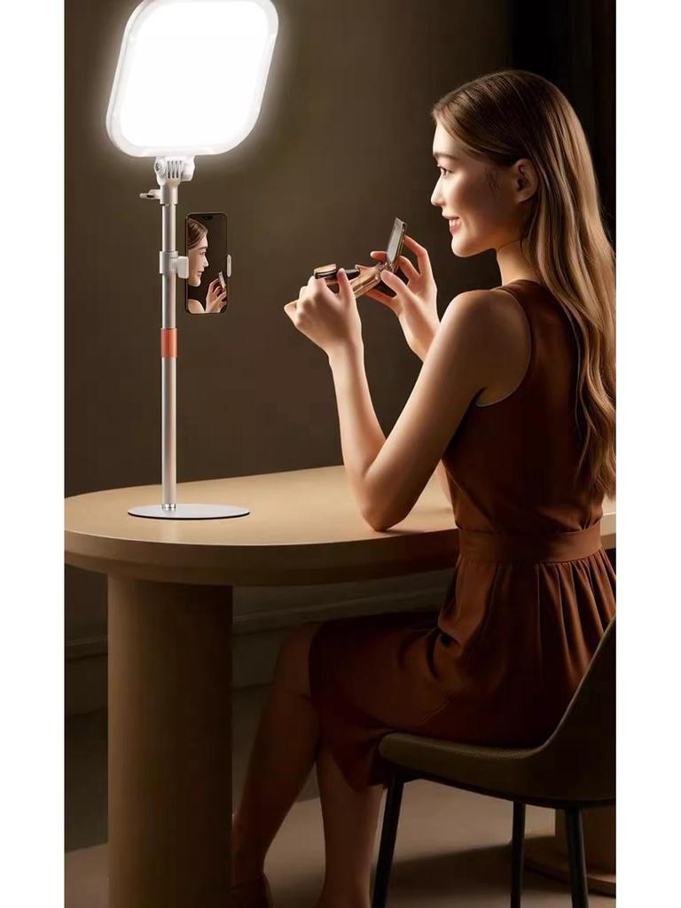 Live Streaming Soft Face Light with Desk and Floor Stand for Beauty and Photography