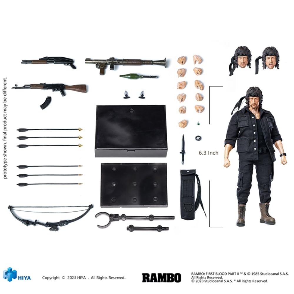 HiPlay HIYA 1/12 Scale Rambo ESR0099 Movable Action Figure with Accessories Full Set