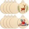 Pure Wood Ornaments, Laser-cut Circular Plates with Holes, Handmade Holiday Decorations Featuring Santa Claus, Handcrafted