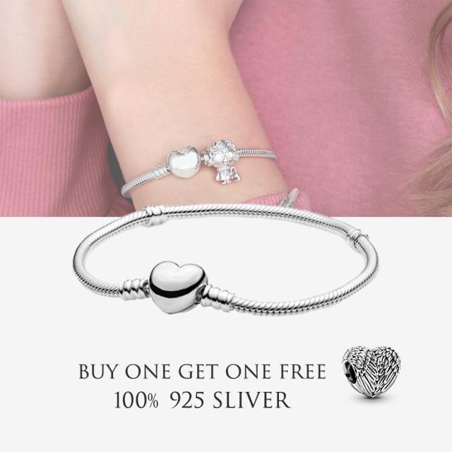 New S925 Sterling Silver Moments Crown O Clasp Snake Chain Bracelet Fit Original Sliver Charms For Women Diy Making Jewelry