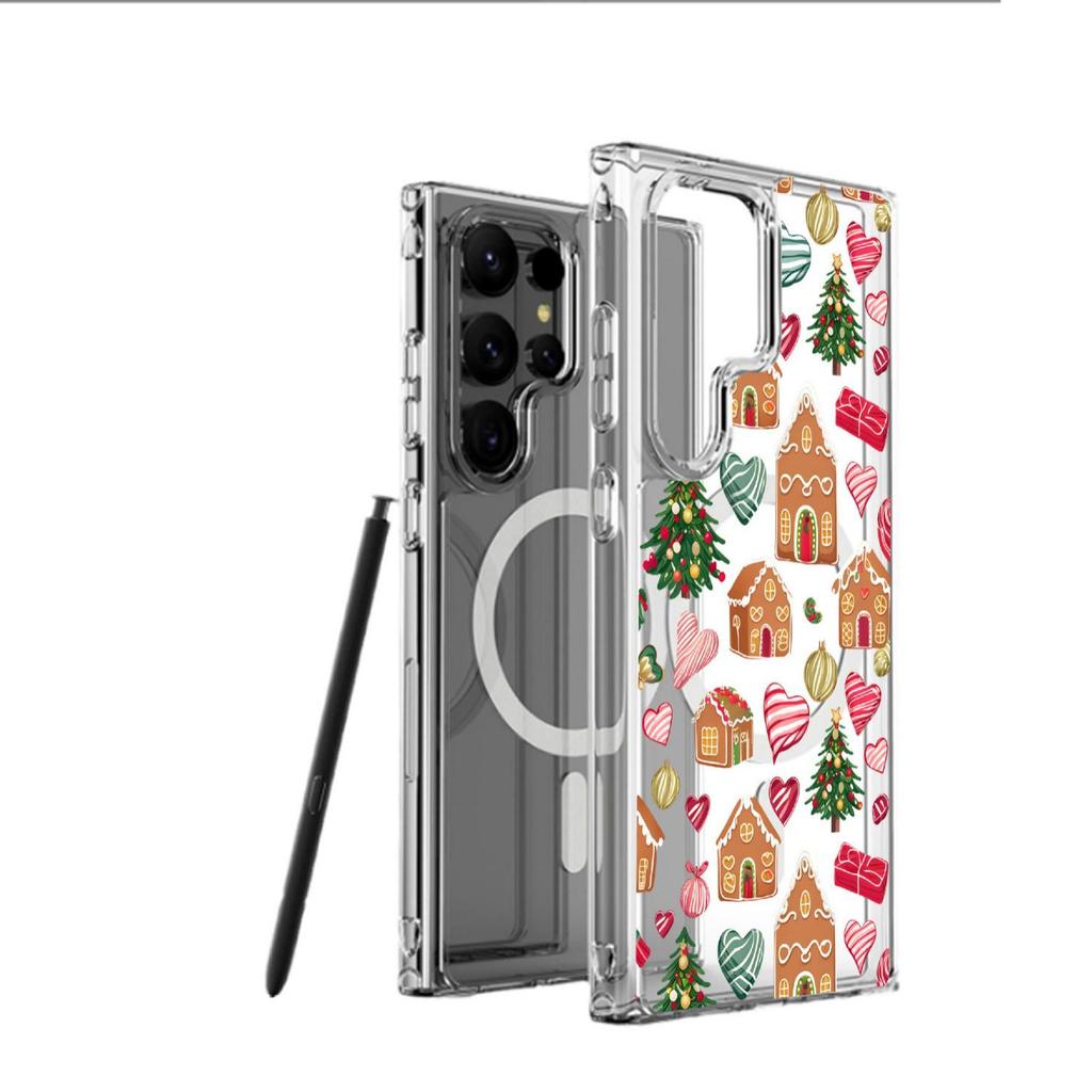 Christmas Tree House Magnetic Transparent Case for iPhone 15/16/17 Pro Max - Full Coverage Protection