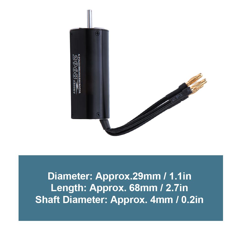 2968 2800KV 4 Pole Non Sense Brushless Motor Electric Speed Controller for 600-800mm RC Boat