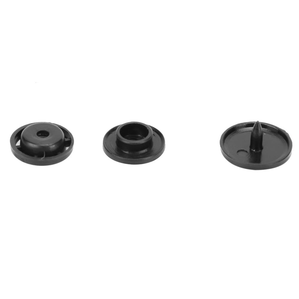100sets Black White Resin Snap Buttons Punch Poppers Glossy Snap Button For Clothing Sewing