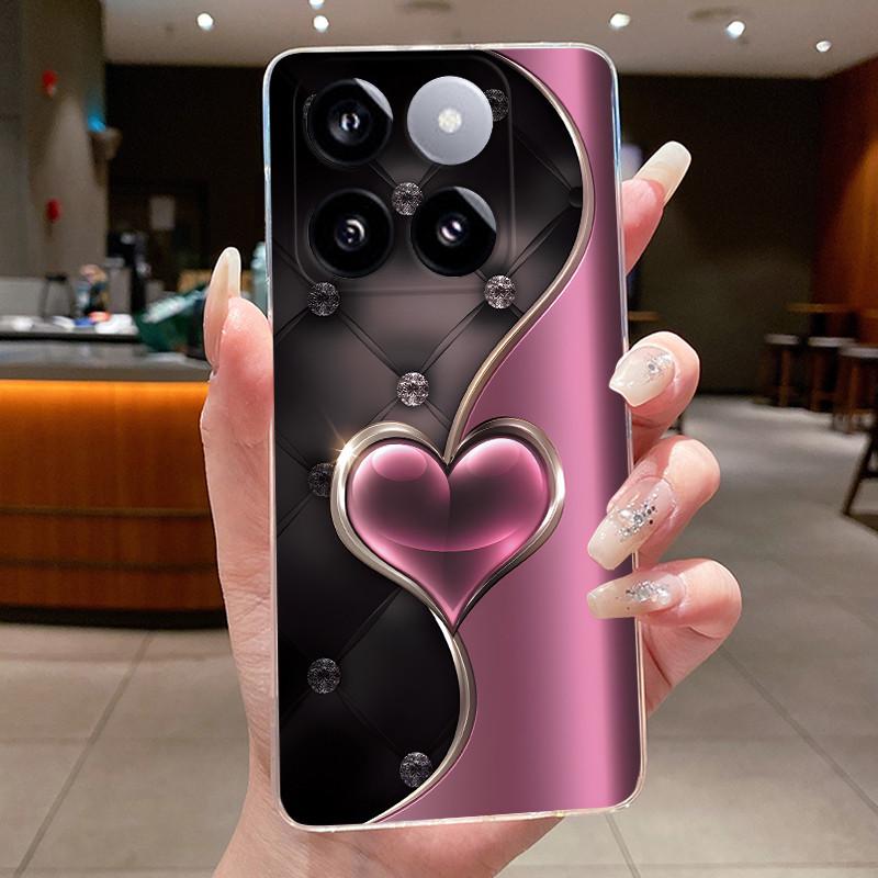 For Xiaomi 14T / Xiaomi 14T Pro Case Clear Luxury Fashion Butterfly Flower Soft TPU Silicone Casing Cover Transparent Phone Case