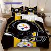 Set Copripiumino Trapuntato con Fantasia Pittsburgh Steelers Federa Decorazione per la Casa Regalo di Compleanno (1 * copripiumino + 2 * federa, senza nucleo)