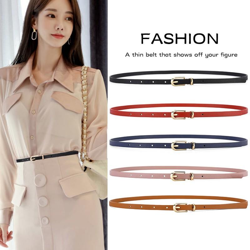 Women's small belt dress Korean version fashionable versatile multi-color simple casual trend needle buckle black thin belt