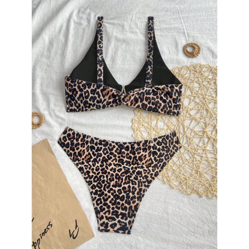 Leopard Swimwear Sexy Bikinis Patchwork Swimsuit Women Bathing Suit Print Bikini Sets Push Up Beachwear Female Biquini