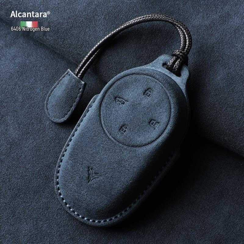 Nezha S/X/GT Electric Vehicle Suede Key Cover - Full Wrap with Buckle, Fits 25 Models