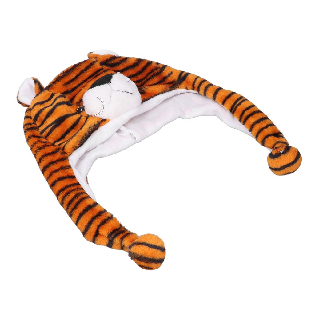 Tiger Cute Plush Hat Soft Coldproof Prevent Static Funny Winter Tiger Hat for School Camping