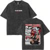 Camiseta Gráfica Vintage Lavada de Anime Baki Yujiro Hanma para Hombre, Camisetas Retro de Manga Oversize, Ropa Casual d 2234