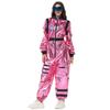 Adult Pink Shiny Jumpsuit Astronaut Costume Halloween Cosplay Party Outfit