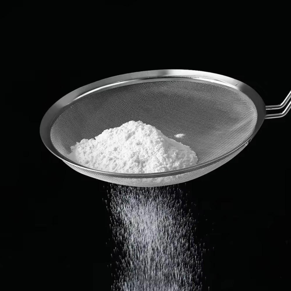 Fine Mesh Stainless Steel Strainer Wooden Handle Flour Filter Durable Oil Strainer