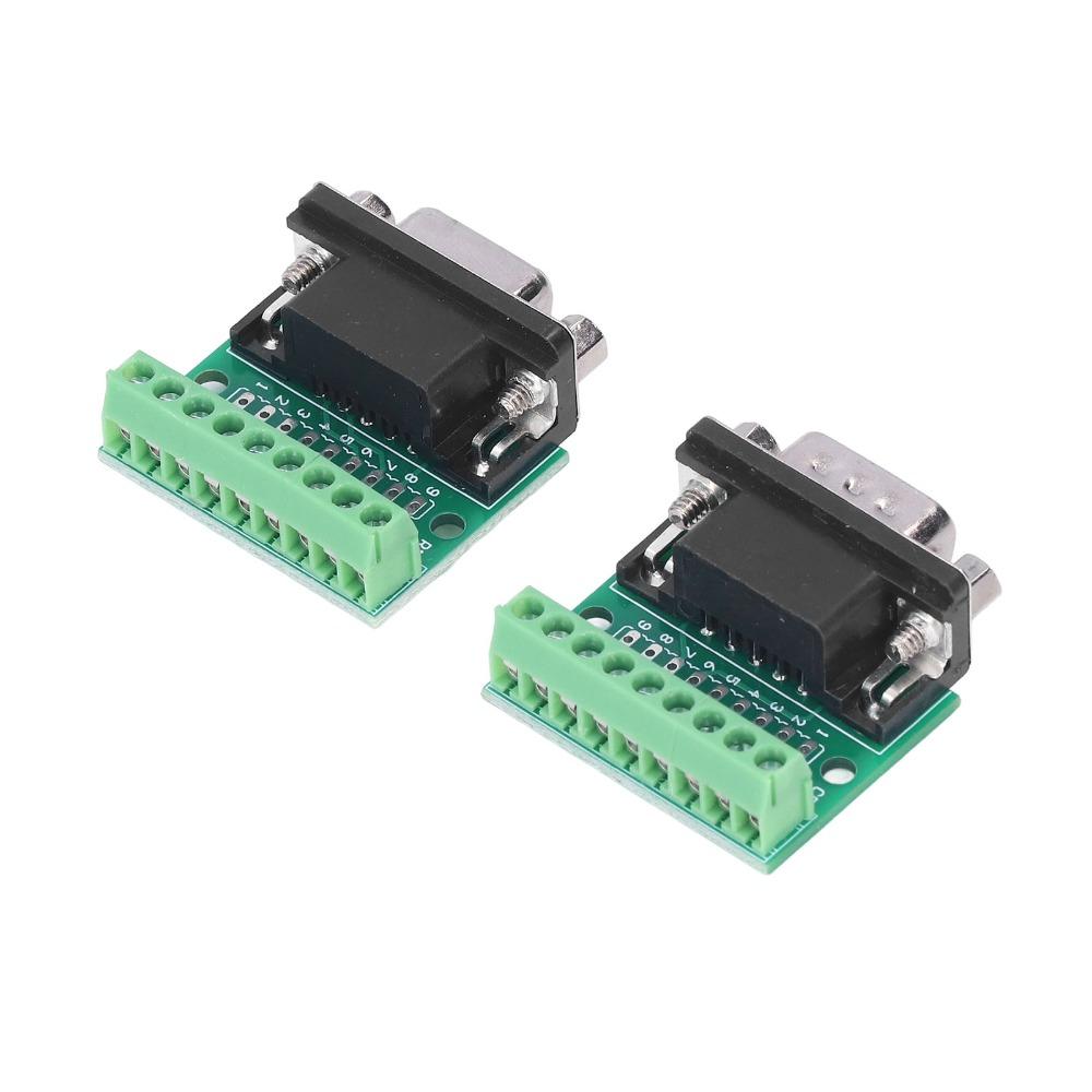 Screw Terminal DB9 Connector Adapter Breakout Connector for RS232 RS485 Electronic Component