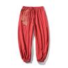 2025 Spring Mens Cotton Pants Summer Men Breathable Solid Color Trousers Male Streetwear Vintage Chinese Style Pants