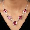 Colier din Argint  Sterling 925 cu Piatră Prețioasă Turmalină Roz, Colier Handmade Pentru Femei, Cadou de Ziua de Naștere RN-1-5