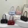 Sweet Bow Pleated Design Women Shoulder Bags Double-pocket Large Capacity Ladies Underarm Bag Solid Color Female Handbags Tote