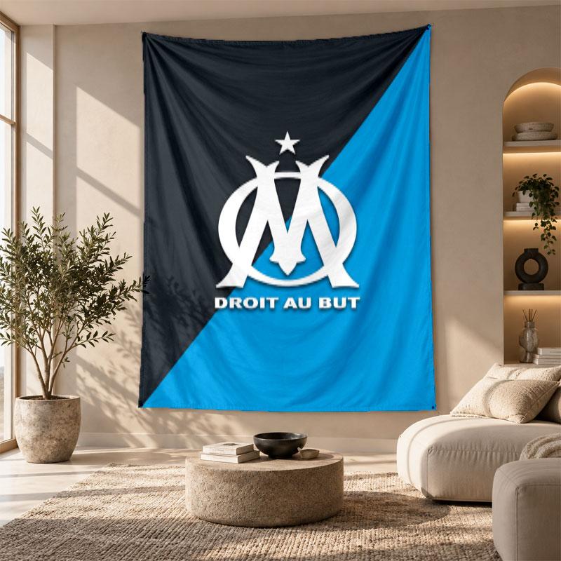 Decorative Tapestry,Olympique Lyonnais FC Printed Wall Art, Lightweight Wall Hanging For Bedroom Background