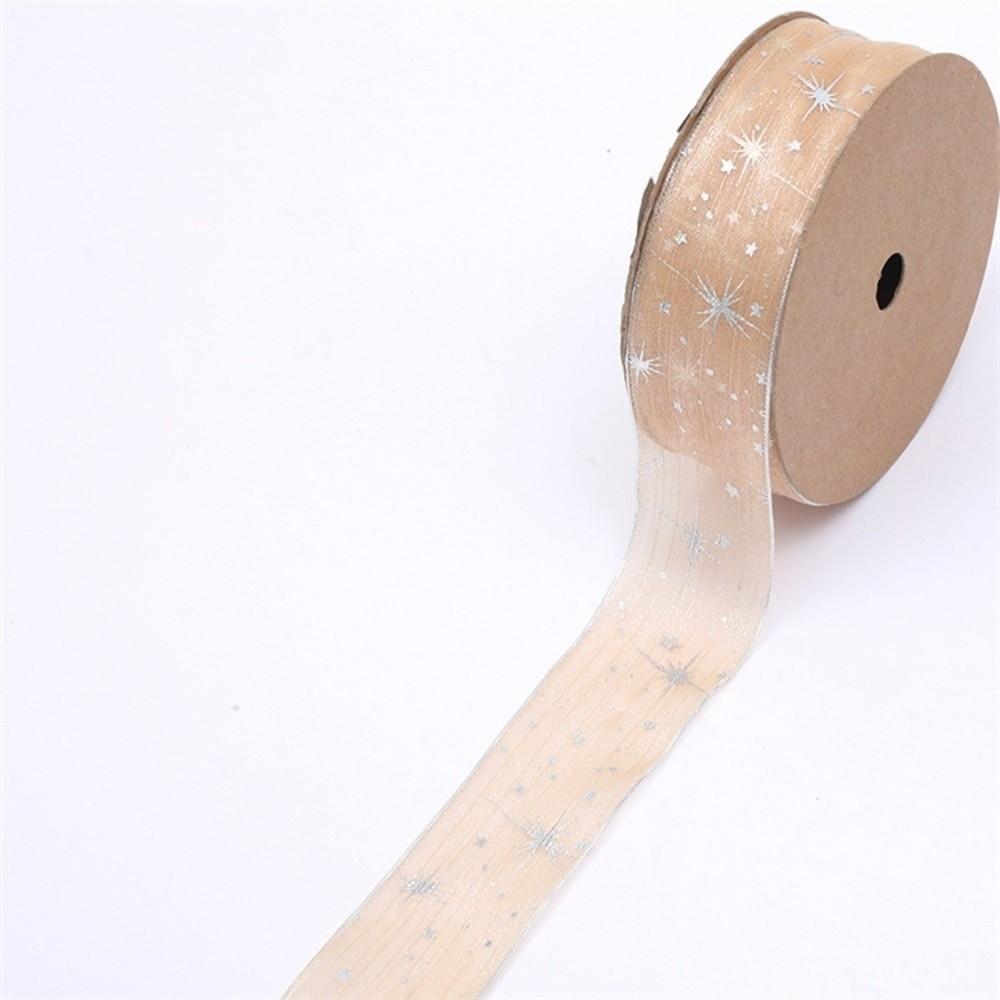 New Star Printed Starry Sky Ribbon 25mm Width DIY Gift Bouquet Wrap Ribbon Organza Festive Event Ribbon Cake Decoration