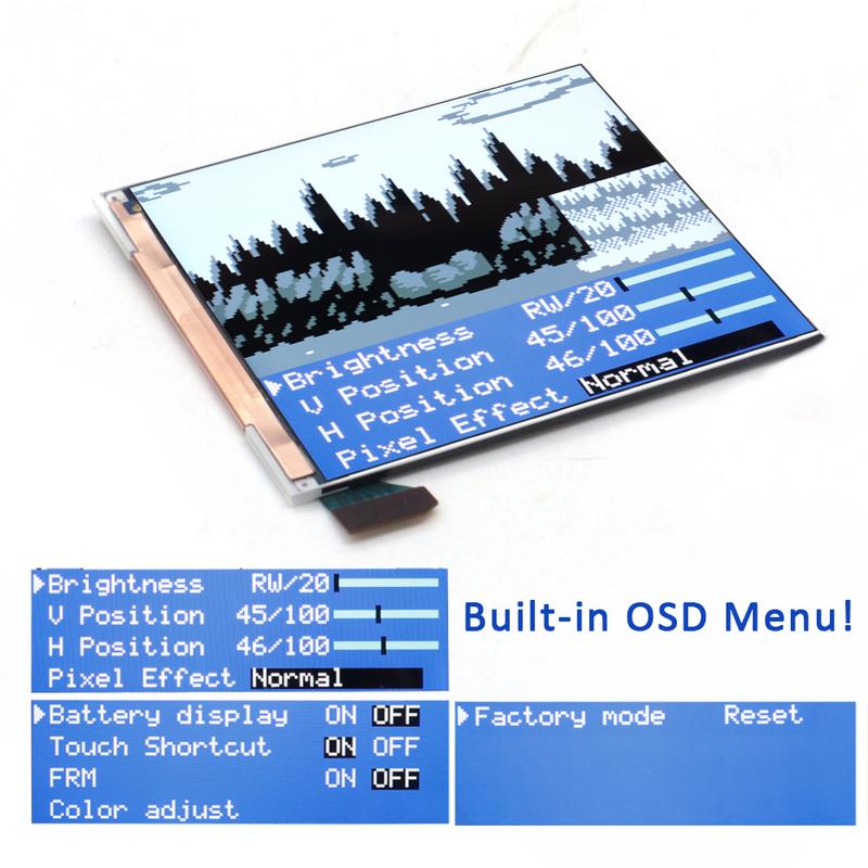 Hispeedido For GBP IPS LCD Q5 Screen 8 Color Retro Pixel Screen Mod Kits Build In OSD Can Adjust the Color for Gameboy Pocket