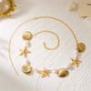 New Starfish Boho Waist Chain Seashell Conch Pendant Belly Chain Beads Imitation Pearl Bohemian Style Belt Jewelry