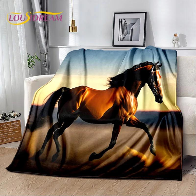 Horse Animal Pentium Gallant Steed Blanket,Soft Throw Blanket for Home Bedroom Bed Sofa Picnic Travel Office Cover Blanket Kids