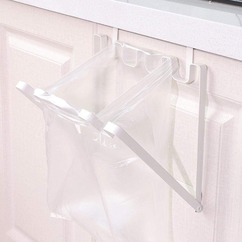 Household Waste Garbage Bag Hanging Rack Rubbish Bag Holder Kitchen Cabinet Bag Rack Holder Accessory Waste Bag Rack Kitchen Supplies(White)