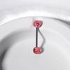 Colorful Transparent Heart Print Round Ball Tongue Nail For Women Girls  Sexy Tongue Rings Vintage Hip Hop Accessories
