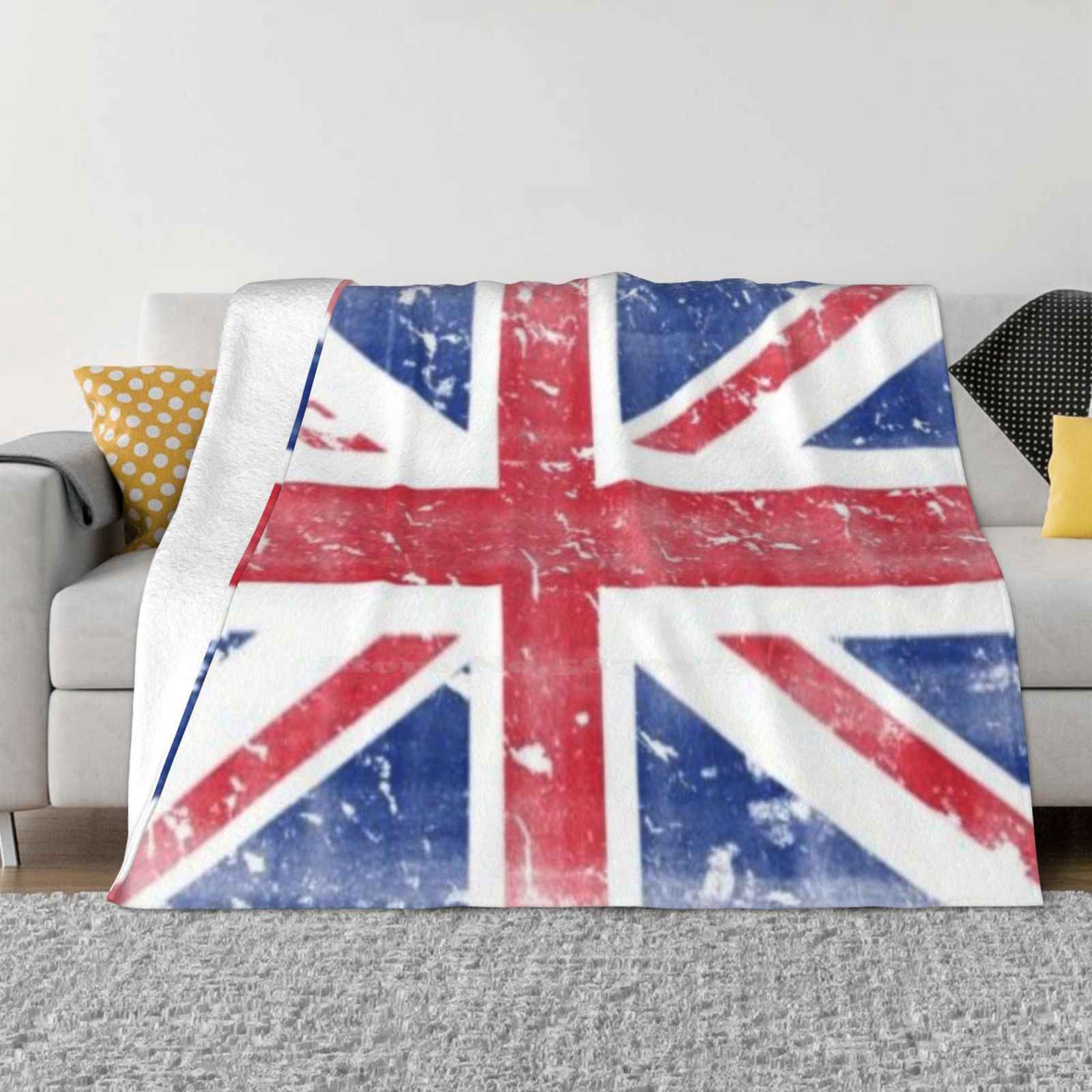 Union Jack Distressed British Flag Design Soft Warm Light Thin Blanket Uk British Flag English Flag Union Jack Phone Cover 30x40in