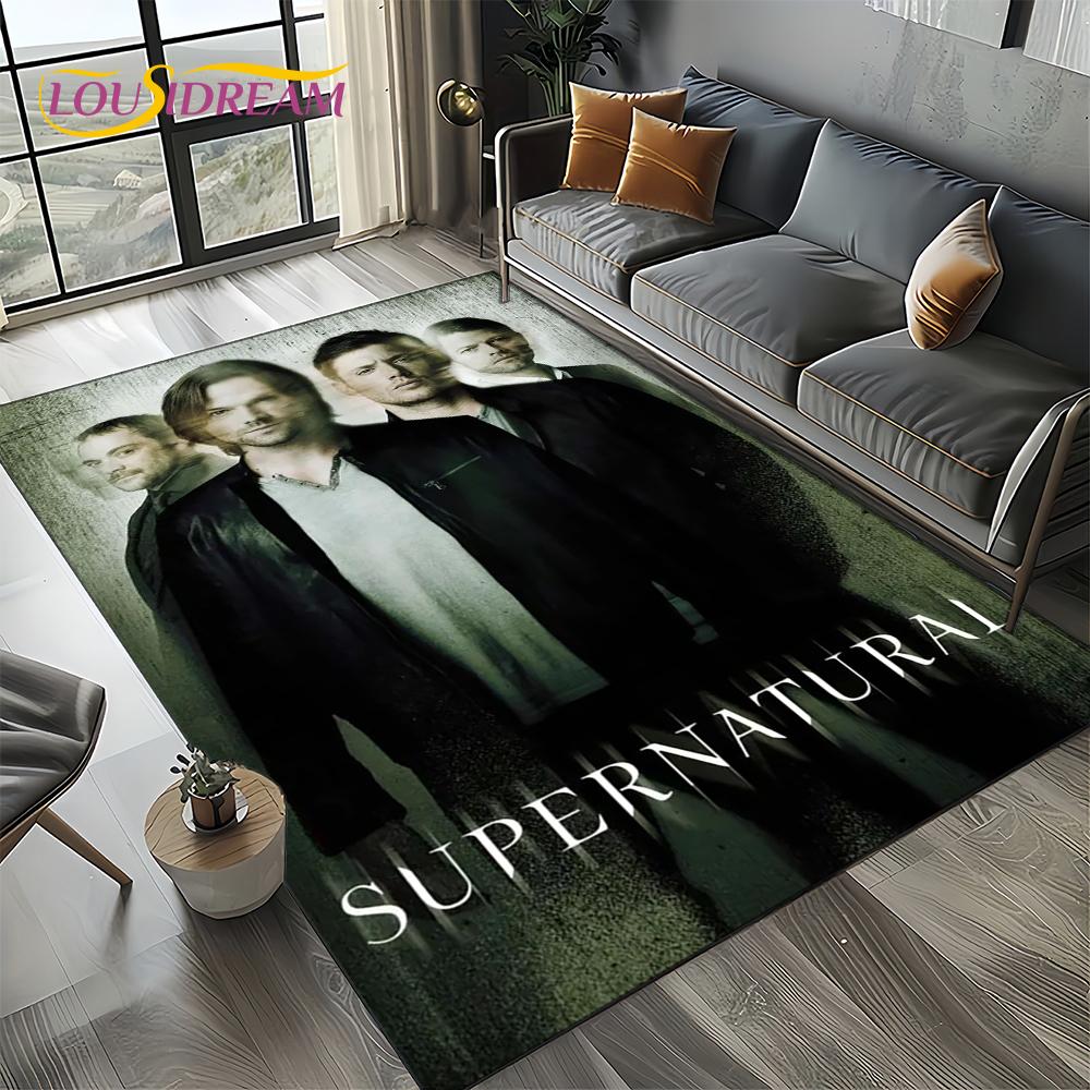 3D SPN Supernatural Sign Dean Sam Carpet Rug for Living Room Bedroom Home Sofa Decoration,Kids Play Area Rug Non-slip Floor Mat