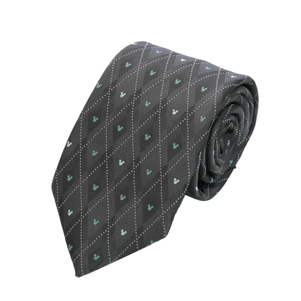 Disney Mitsumaru Silhouette Argyle Pattern Tie D50035 One Size Fits Perfect for Business or Casual Perfect as a Gift Gray, Most, Wear,