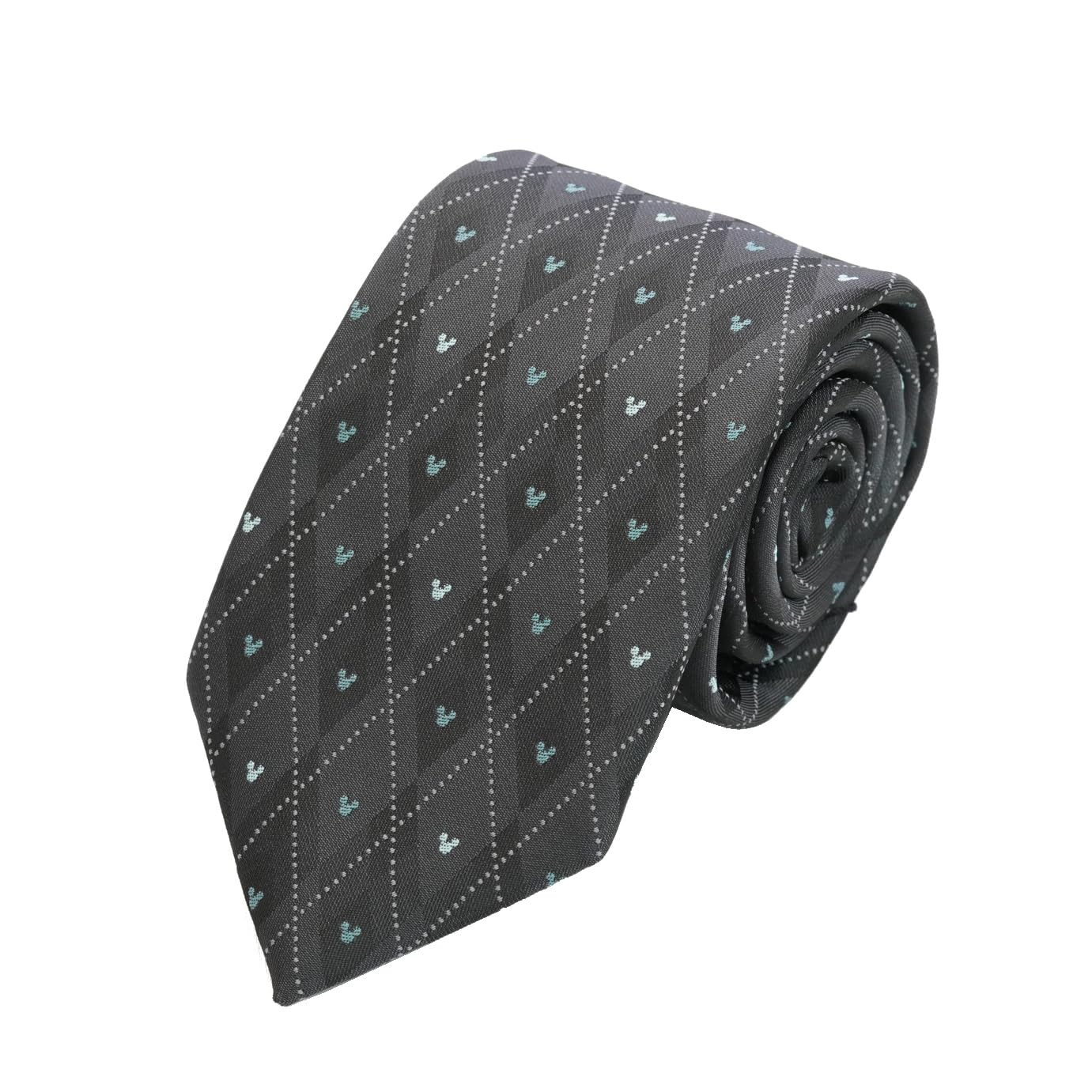 [Disney] Necktie (Three Circle Silhouette Argyle Pattern) Necktie D50035 Gray