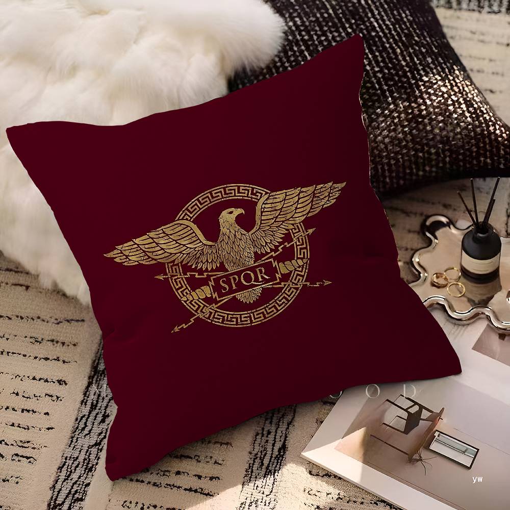 Roman S-SPQRS Office Cushion Pillowcase Car Cushion Cover45X45CM Lumbar Pillowcase Sofa Pillowcover