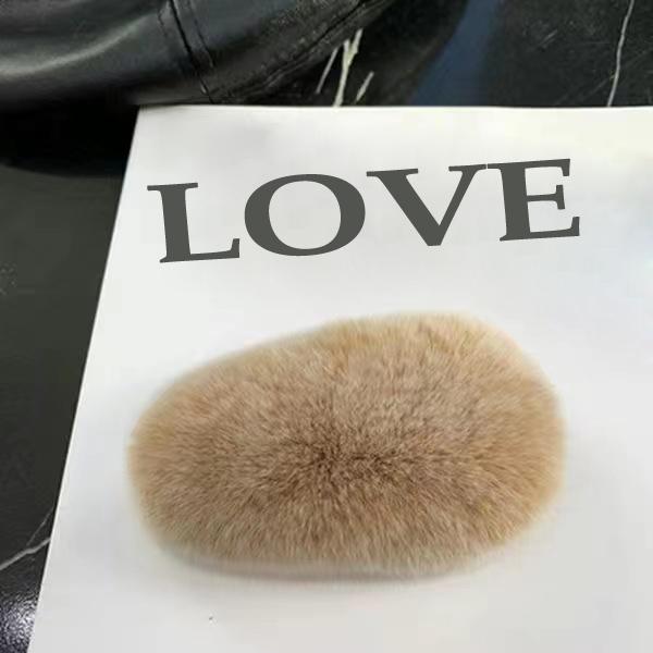 Girls Plush Hairpin Natural Rabbit Fur Women Bangs Hairpin
