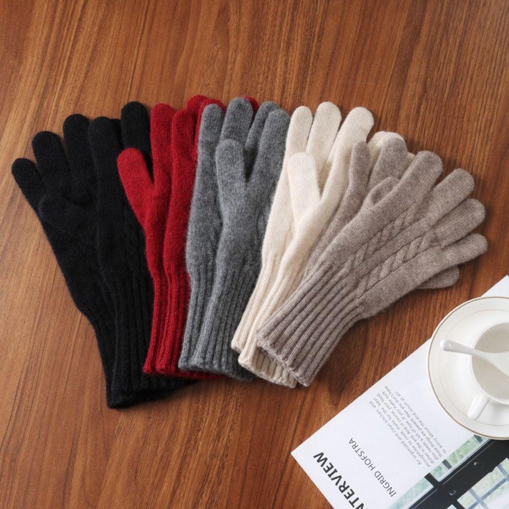 Cold Protection Cashmere Gloves Long Wrist Mittens Fashion Wool Knitted Gloves Skiing