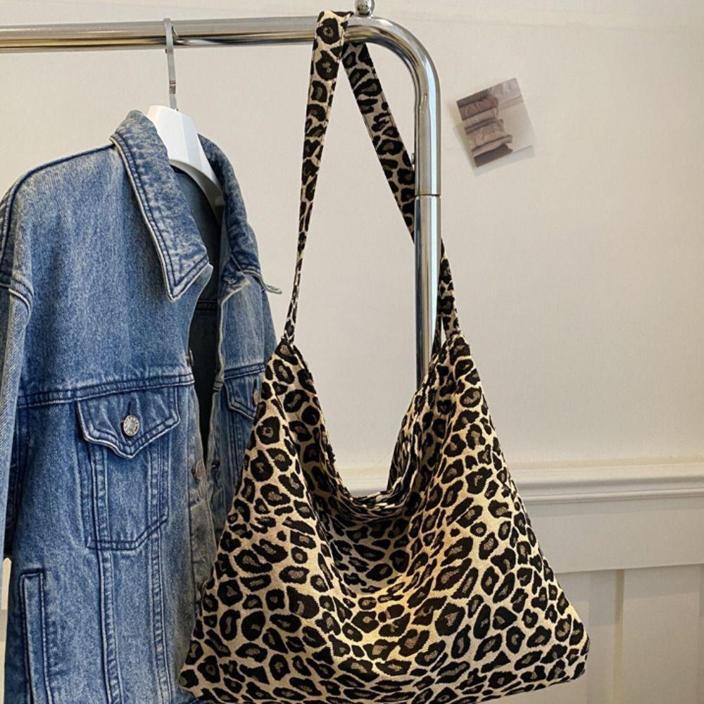 Large Capacity Shoulder Bag Cloth Messenger Bag Casual Leopard Print Crossbody Bags  Outdoor