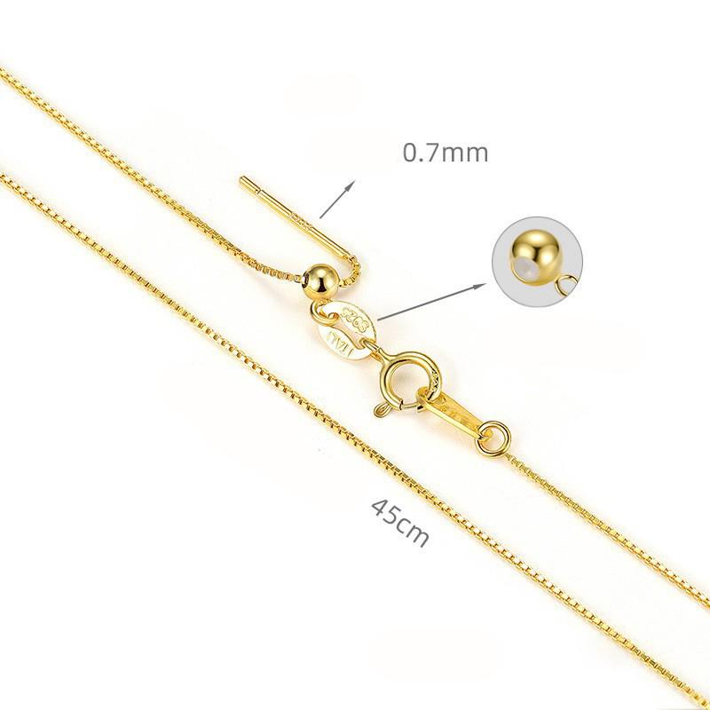 S925 Sterling Silver Gold Plated Collarbone Chain Round Beads Snake Bone Box Twisted Flower Chain Necklace Fashion Jewelry