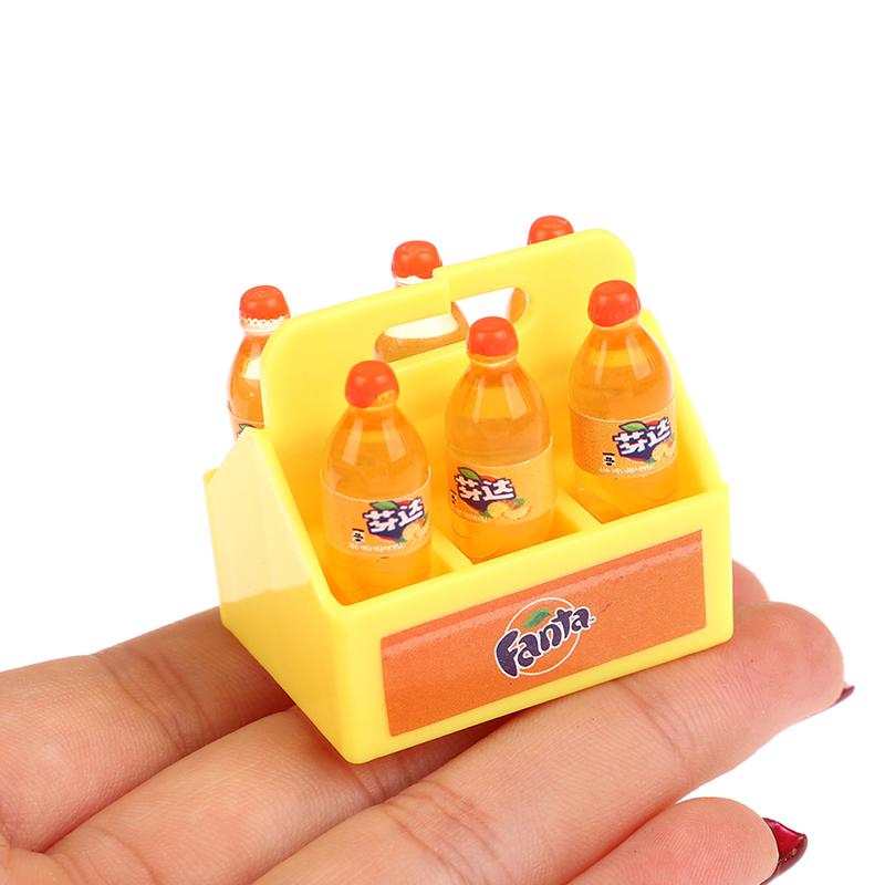 1Set Dollhouse Miniature Cola Soda Sprite Bottles Modle Kitchen Diy Accessories