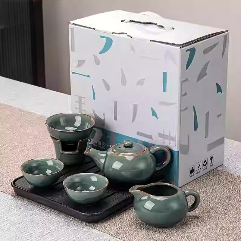 Kung Fu Tea Set Home One Pot Two Cups Tea Plate Small Ceramic Teapot Teacups Hotel Personal Small Sets Traveling