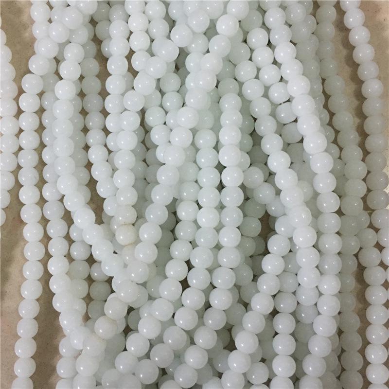 8MM Glossy Synthetic Jade Agate Glass Beads for Bracelets, Necklaces, Hairpins - Round Imitation Jade Loose Beads