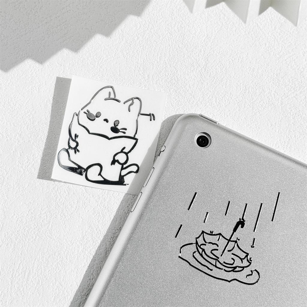 2 Stück Neue 3D Metallaufkleber Wasserdichter Aufkleber Kätzchen Totoro Design für Telefon Laptop Tablet Kopfhörer Dekoration Kreative Kunst