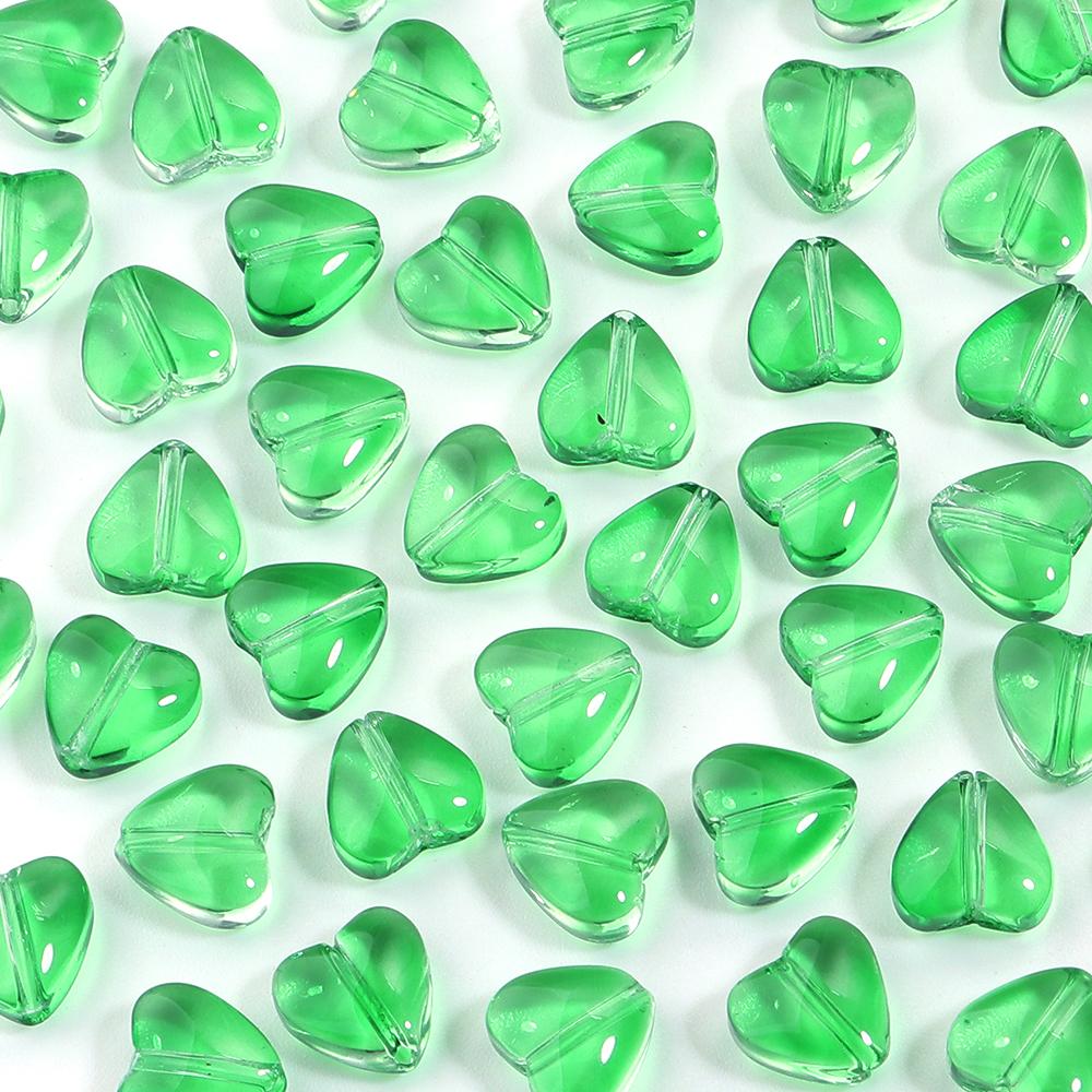 50Pcs/lot Heart Shape Czech Glass Beads Colorful Clear Loose Lampwork Beads for DIY Bracelets Charms Jewelry Making Accessories